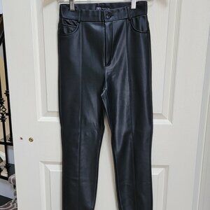 Zara Black Faux Leather Pants